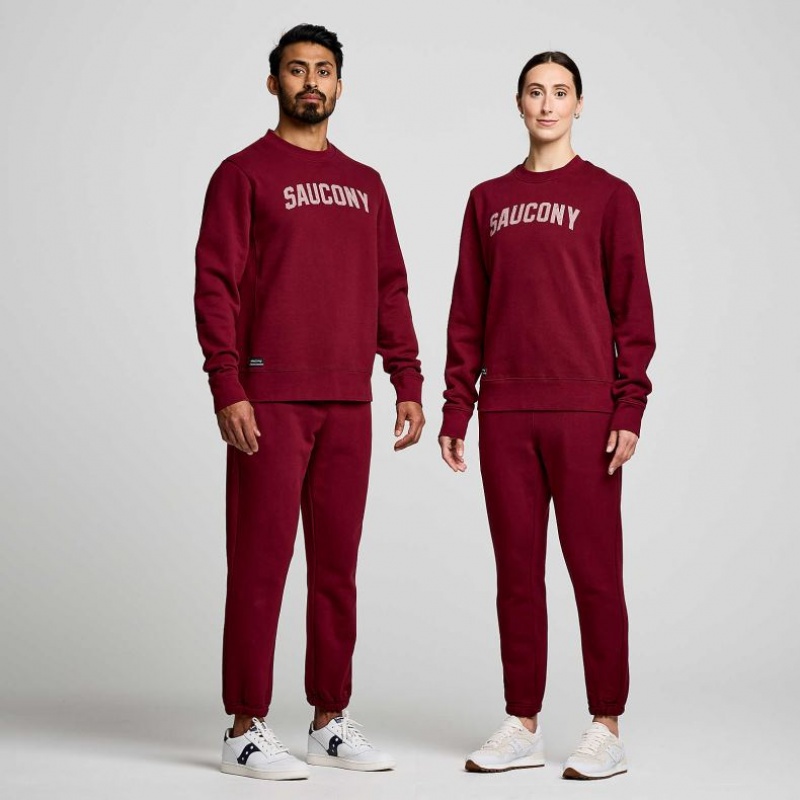 Saucony Recovery Crew Sweatshirt Dame Burgunder | OSLO GROPFK