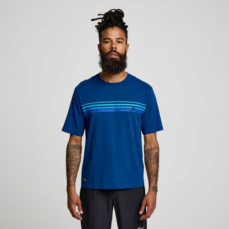 Saucony Recovery Kort Sleeve T-Skjorte Herre Indigo | OSLO BPIQUE