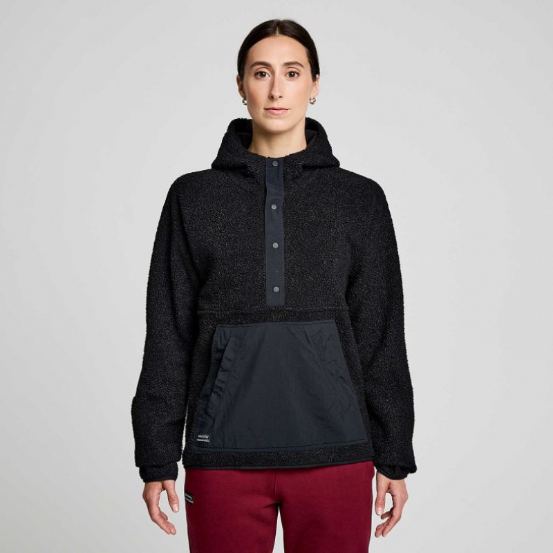 Saucony Recovery Sherpa Pullover Hettegenser Dame Svarte | NORGE FRPLKA