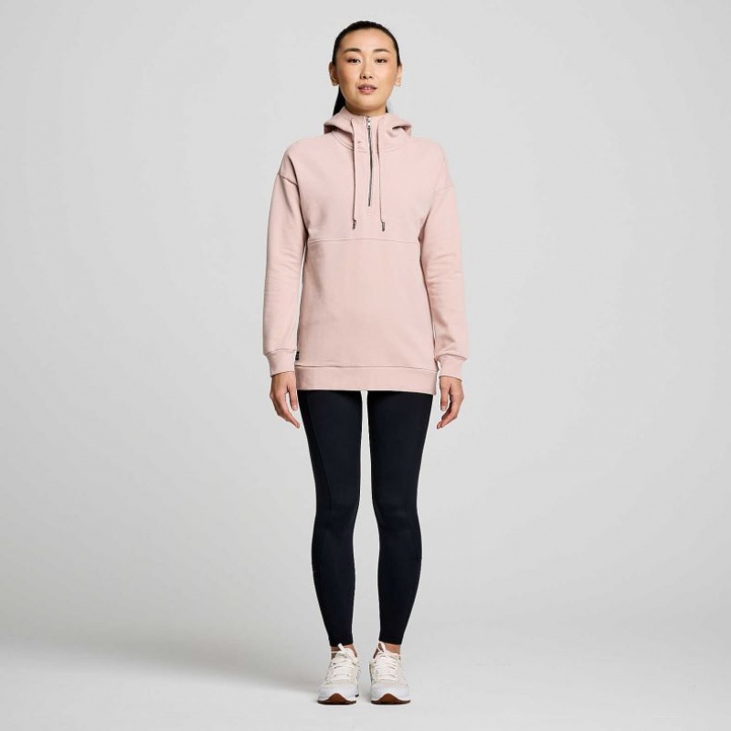 Saucony Recovery Zip Tunic Hettegenser Dame Rosa | NORGE VQJDKX