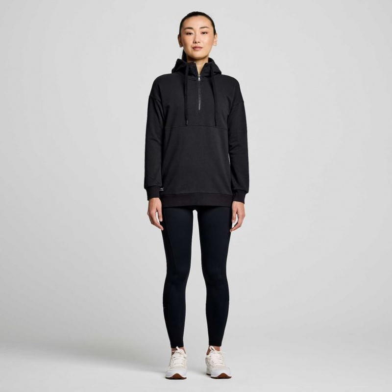 Saucony Recovery Zip Tunic Hettegenser Dame Svarte | NORGE YKLGIR