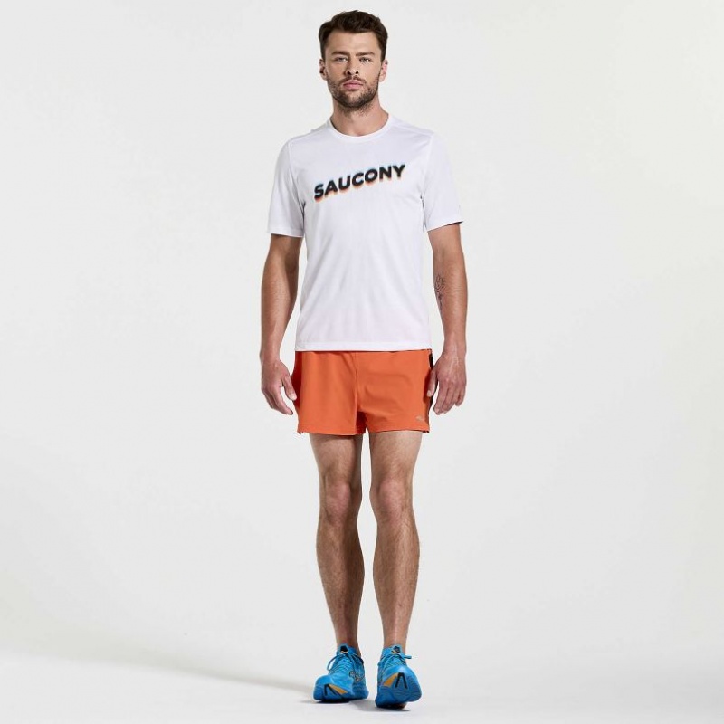 Saucony Stopwatch Graphic Kort Sleeve T-Skjorte Herre Hvite | OSLO PJESKW