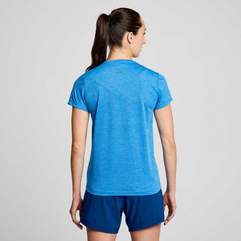 Saucony Stopwatch Kort Sleeve T-Skjorte Dame Blå | OSLO CWSIOT