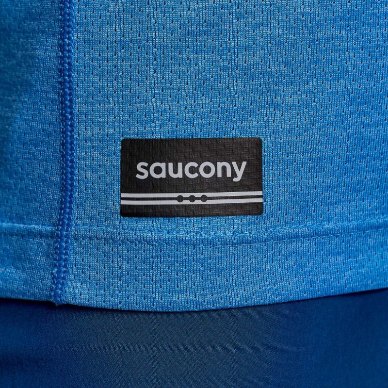 Saucony Stopwatch Kort Sleeve T-Skjorte Dame Blå | OSLO CWSIOT