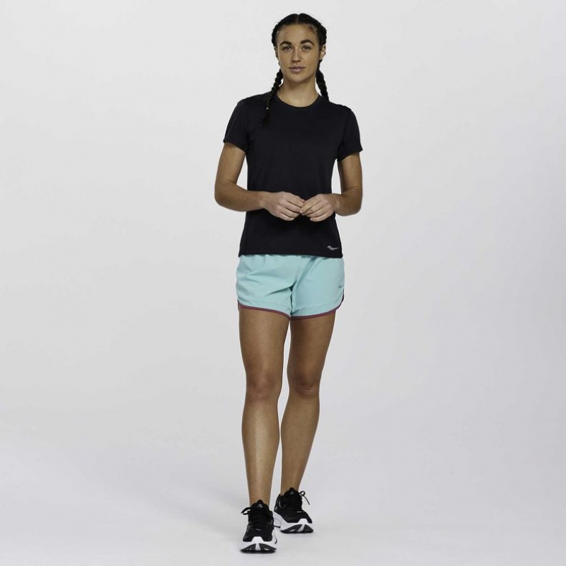 Saucony Stopwatch Kort Sleeve T-Skjorte Dame Svarte | NORGE AQNFCM