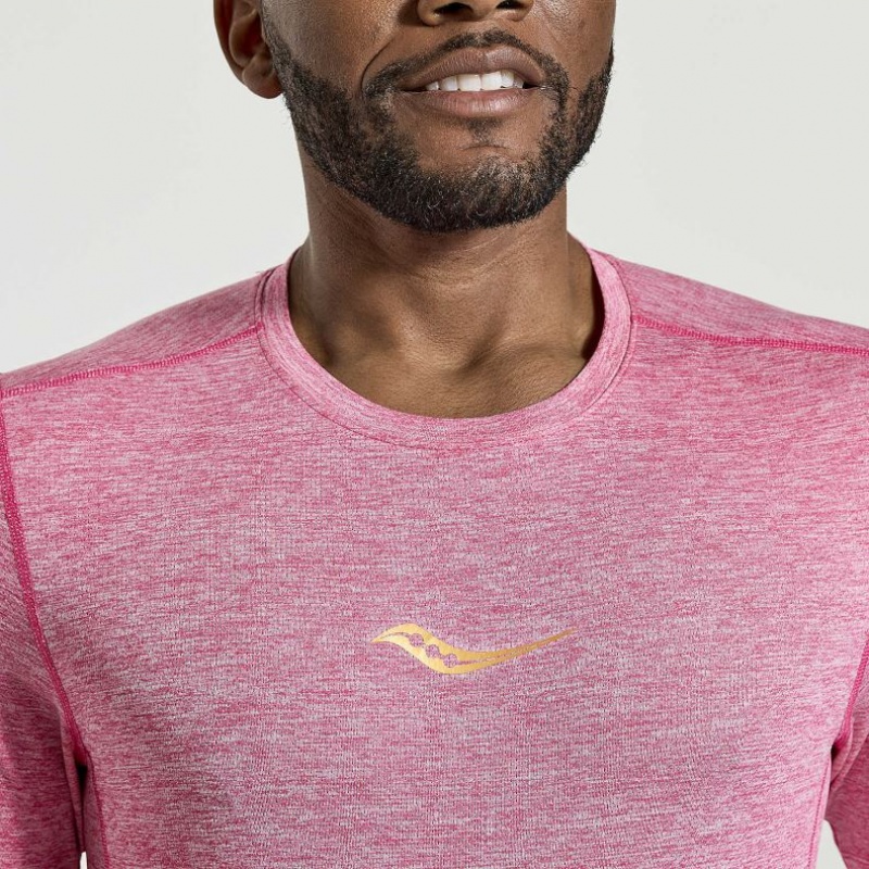 Saucony Stopwatch Kort Sleeve T-Skjorte Herre Rosa | NORGE SGUOYN