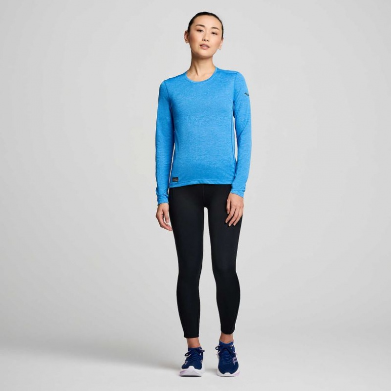 Saucony Stopwatch Long Sleeve T-Skjorte Dame Blå | OSLO ONZFTD