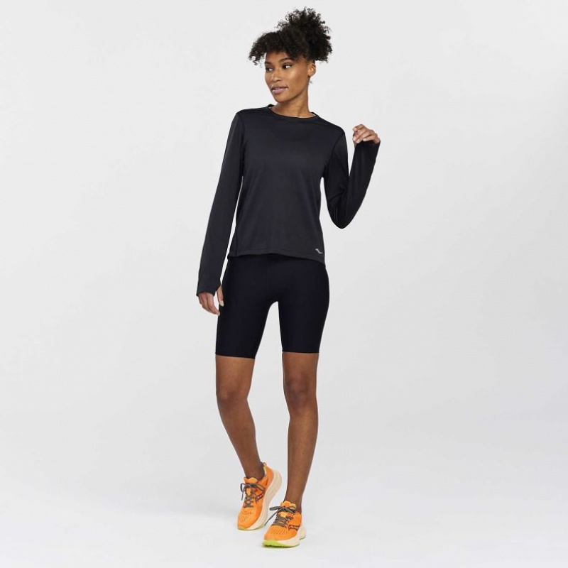 Saucony Stopwatch Long Sleeve T-Skjorte Dame Svarte | NORGE HONXAF