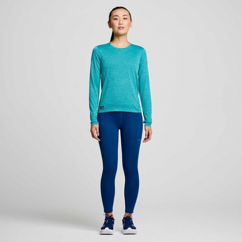 Saucony Stopwatch Long Sleeve T-Skjorte Dame Turkis | OSLO PDYZFO