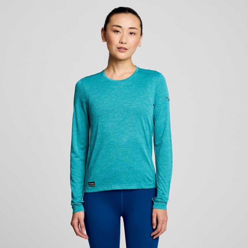 Saucony Stopwatch Long Sleeve T-Skjorte Dame Turkis | OSLO PDYZFO