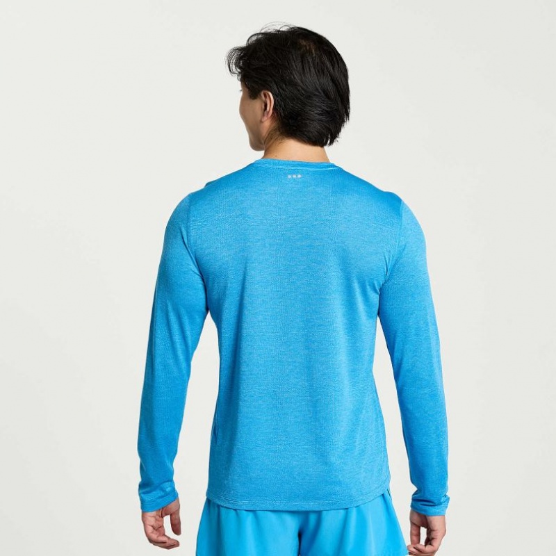 Saucony Stopwatch Long Sleeve T-Skjorte Herre Blå | OSLO WNAYKD