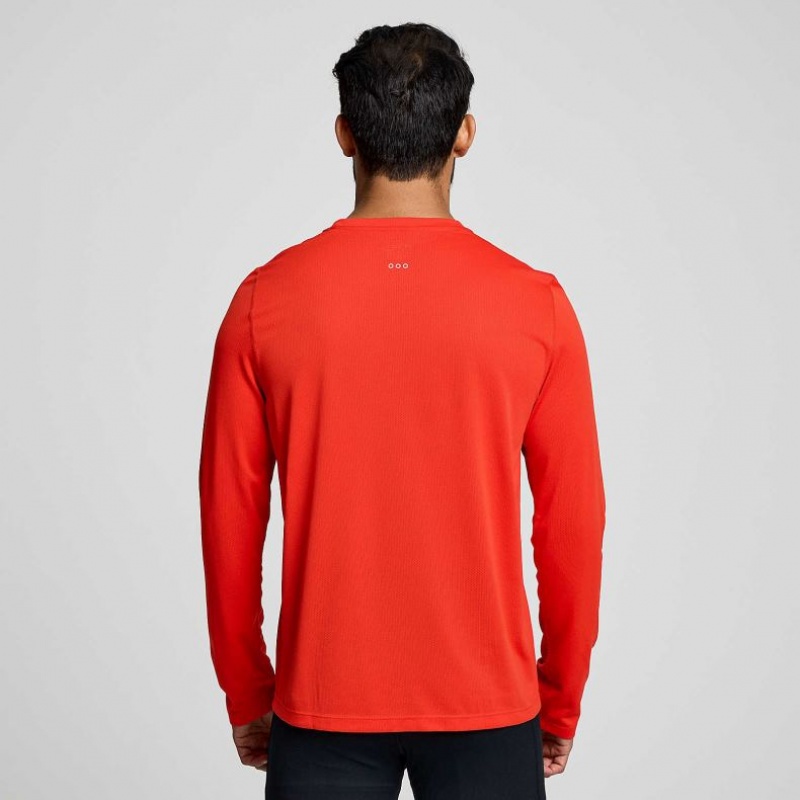 Saucony Stopwatch Long Sleeve T-Skjorte Herre Rød | OSLO HTWNUM