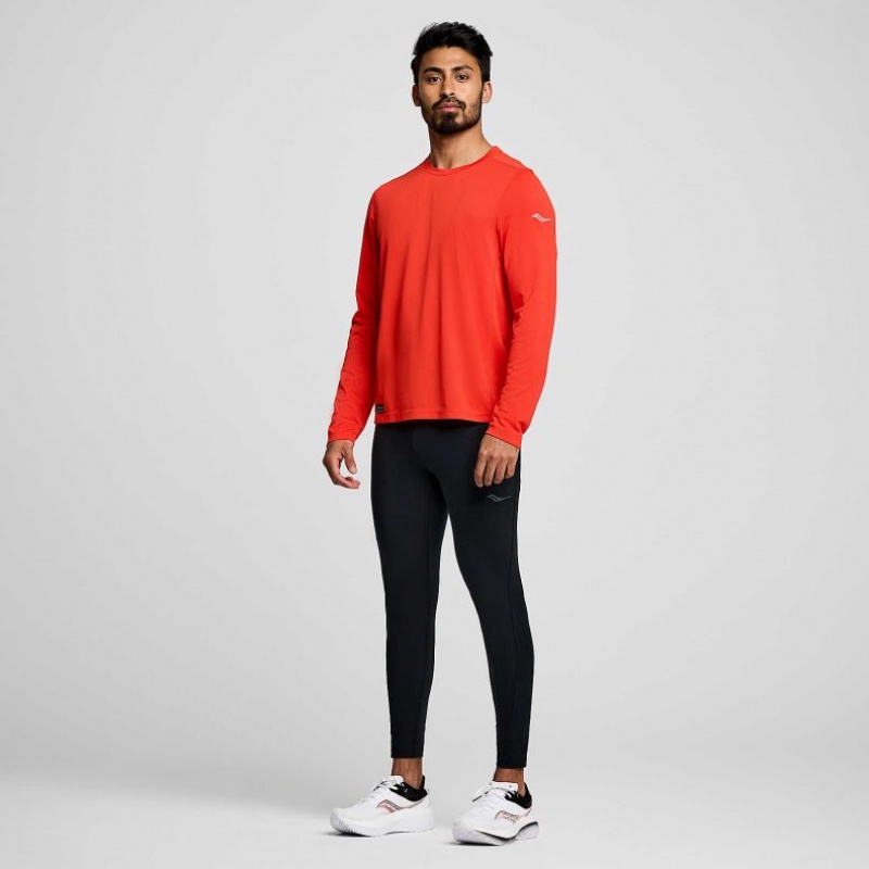 Saucony Stopwatch Long Sleeve T-Skjorte Herre Rød | OSLO HTWNUM