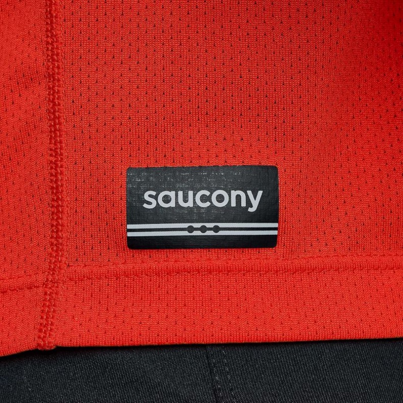 Saucony Stopwatch Long Sleeve T-Skjorte Herre Rød | OSLO HTWNUM