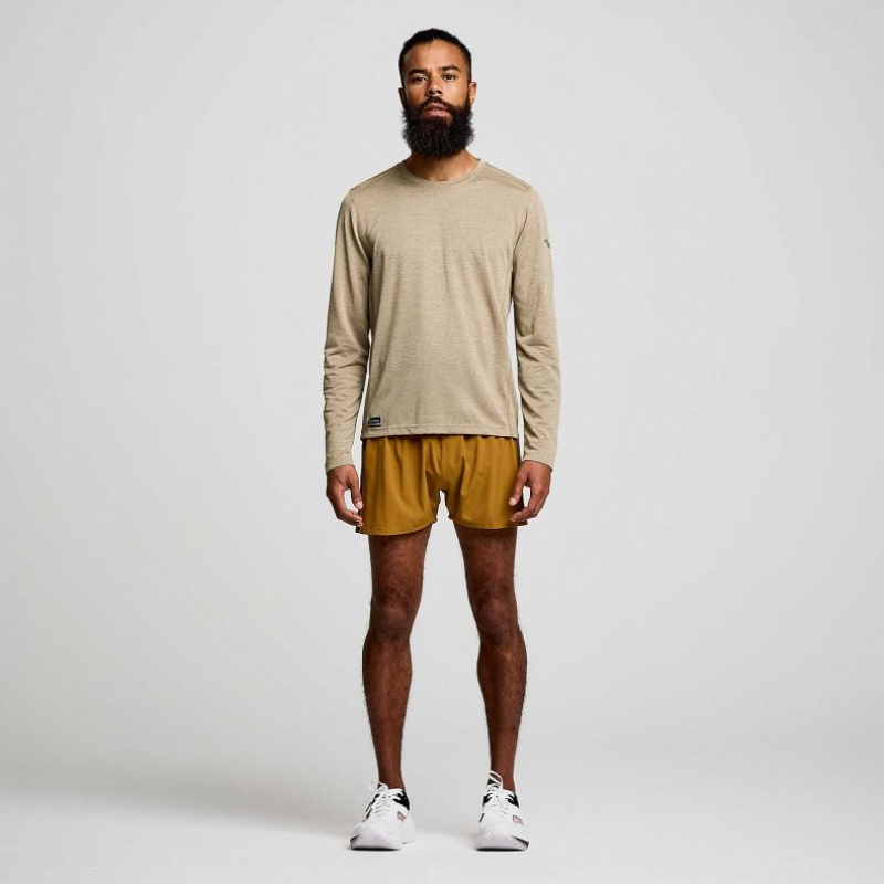 Saucony Stopwatch Long Sleeve T-Skjorte Herre Khaki | NORGE MKGILR