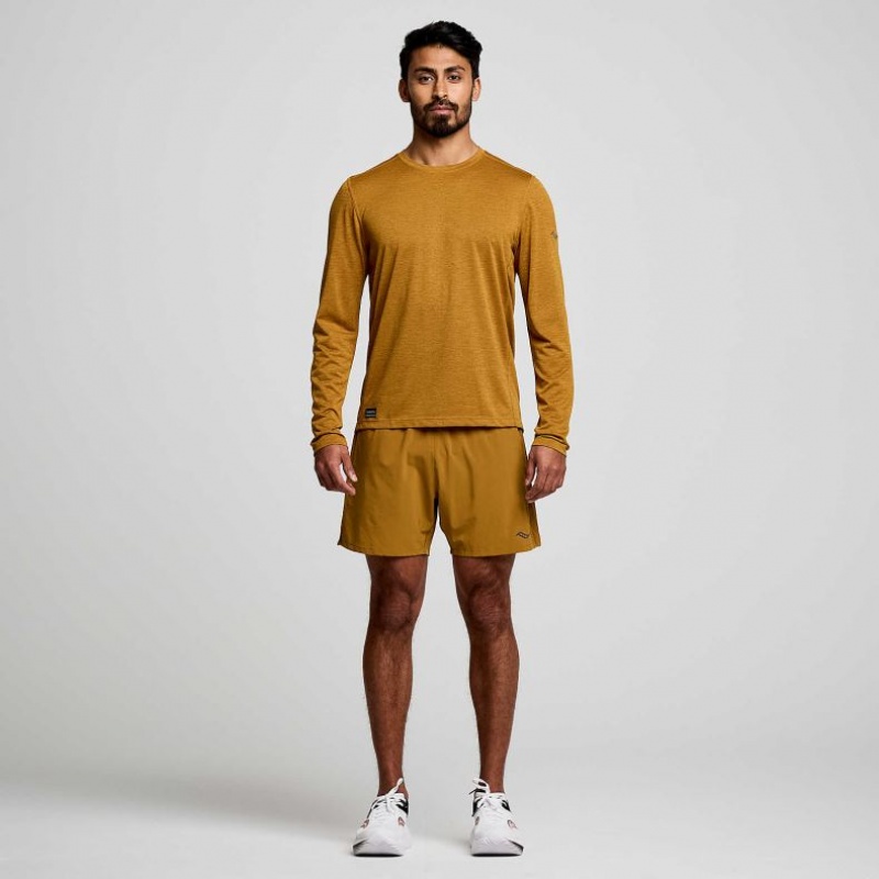 Saucony Stopwatch Long Sleeve T-Skjorte Herre Brune | OSLO EKTURB