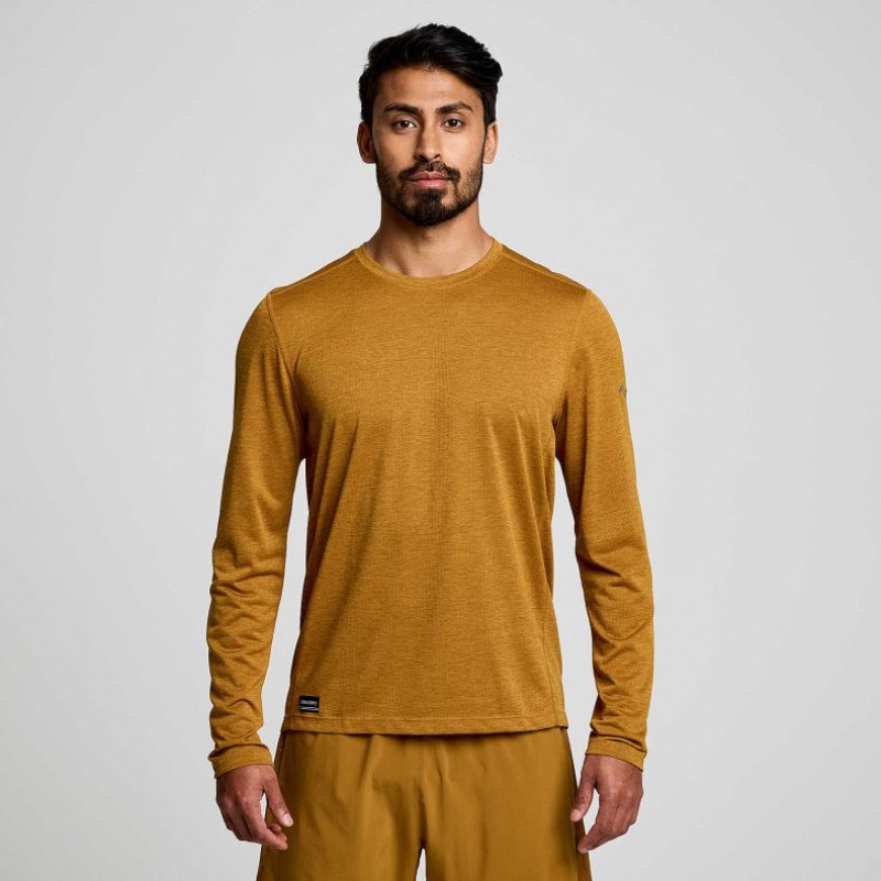 Saucony Stopwatch Long Sleeve T-Skjorte Herre Brune | OSLO EKTURB