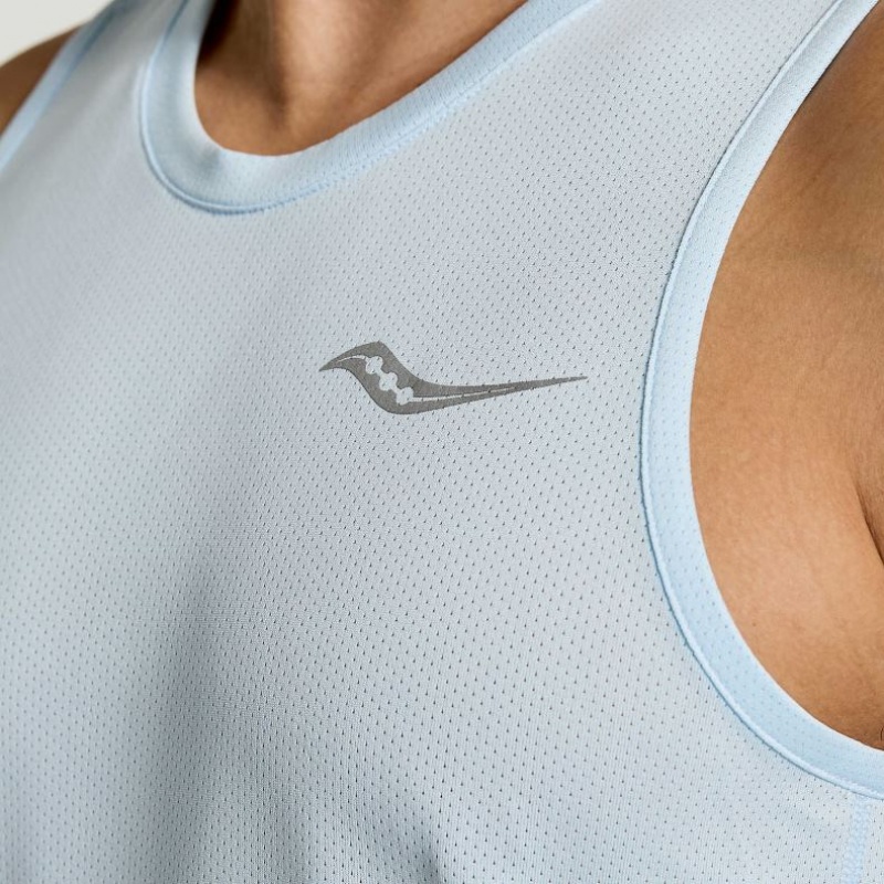 Saucony Stopwatch Singlet Herre Blå | NORGE TJMBQN