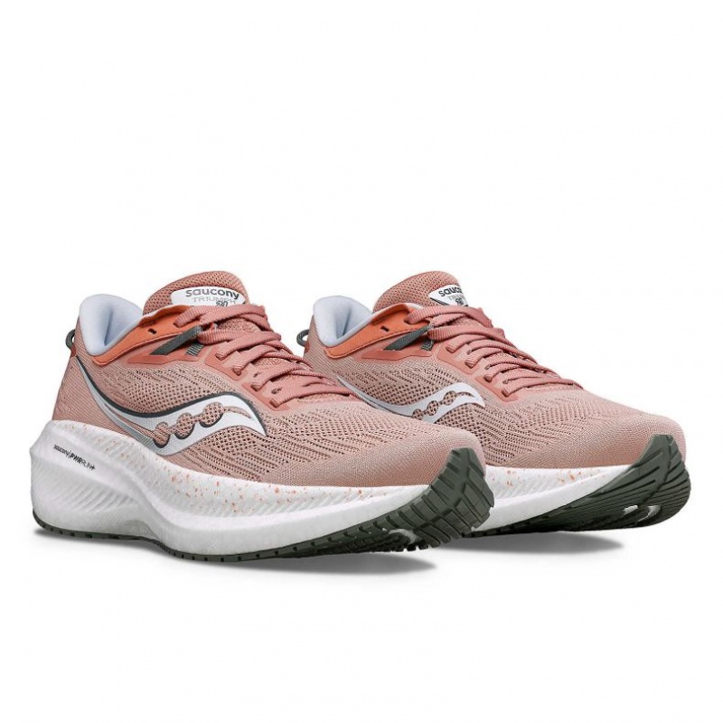 Saucony Triumph 21 Wide Løpesko Dame Rosa | NORGE MRBAFO