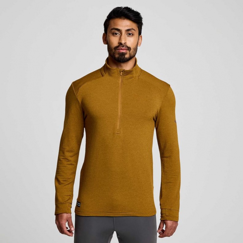 Saucony Triumph 3D 1/2 Zip Sweatshirt Herre Brune | NORGE MKFHYL