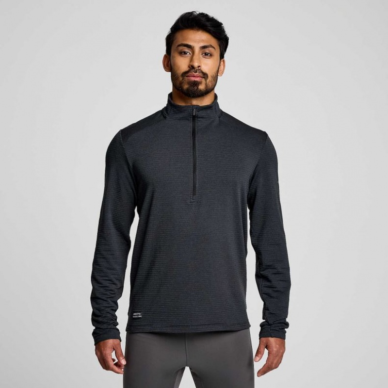 Saucony Triumph 3D 1/2 Zip Sweatshirt Herre Svarte | OSLO VIZJAW