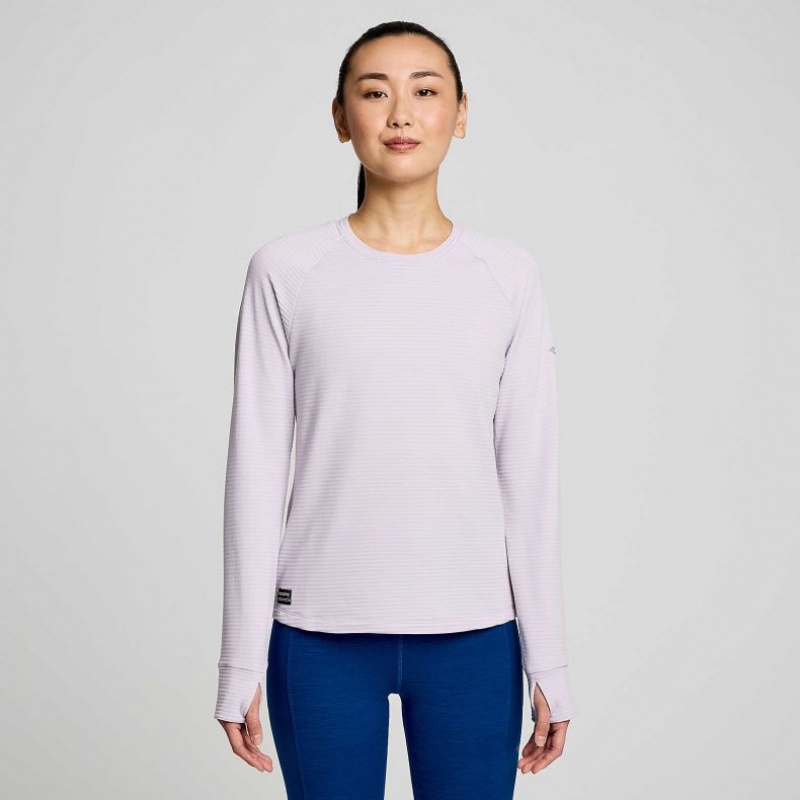 Saucony Triumph 3D Crew Sweatshirt Dame Lilla | OSLO NPWLHE