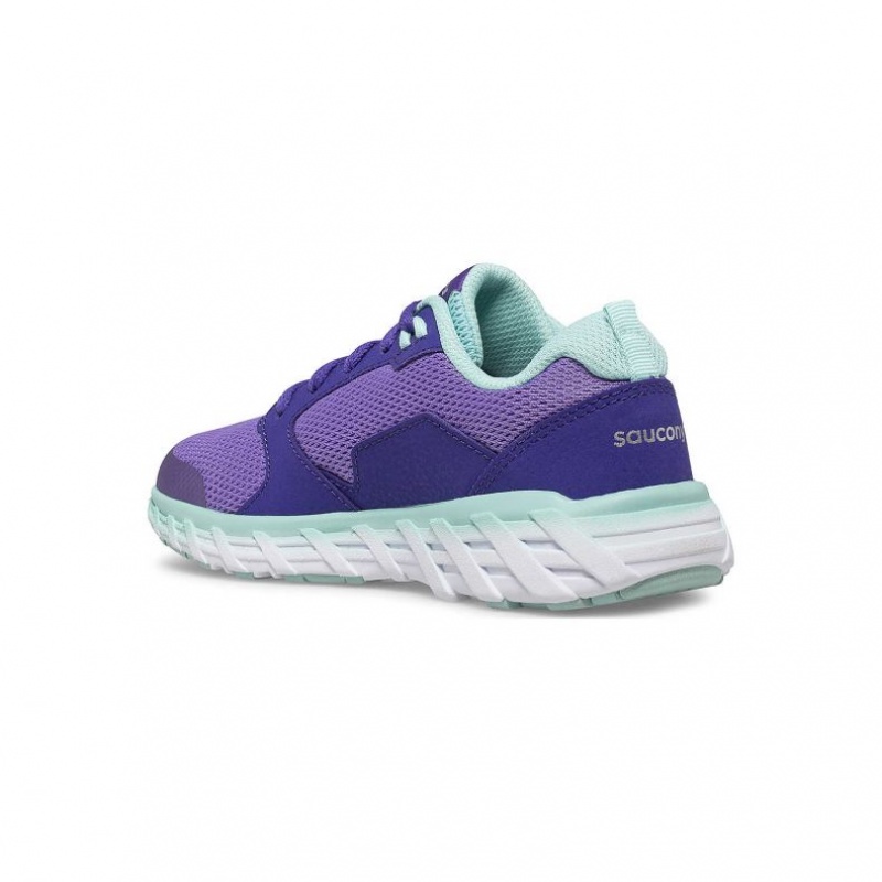 Saucony Wind 2.0 Lace Sneakers Stort Barn Lilla | NORGE LAUMSP